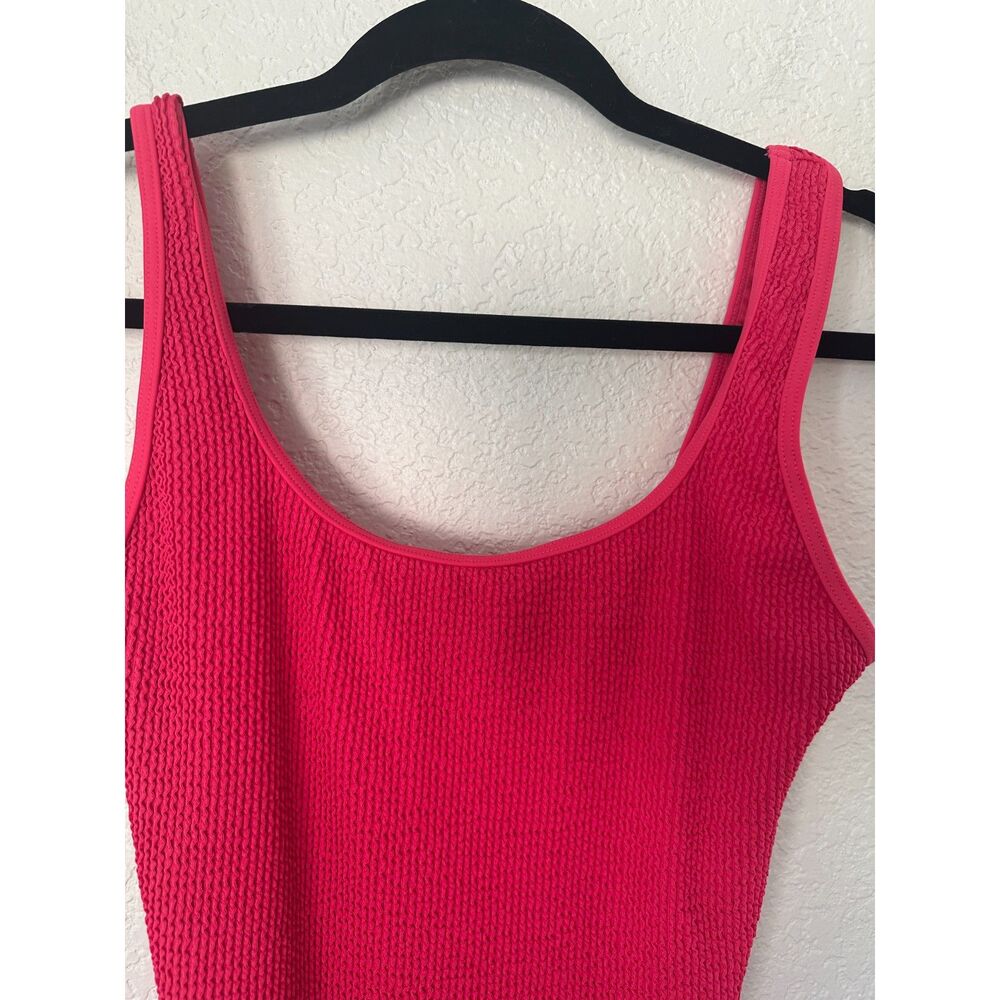 Abercrombie & Fitch The Trevor Project Pink Crinkle Texture One Piece Swimsuit M - Picture 2 of 8